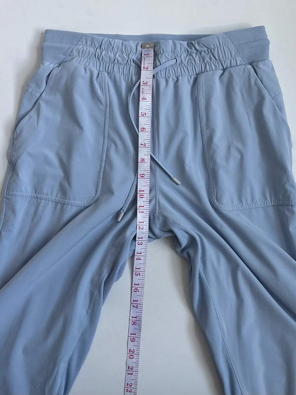 Lululemon Beyond The Studio Crop Pants Blue Linen Size 8